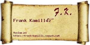 Frank Kamilló névjegykártya